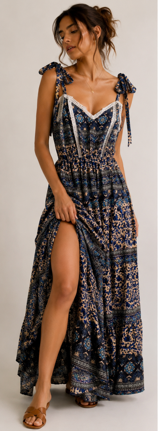 Nola Silk Lace Maxi Dress 223083 NolaByBijusol