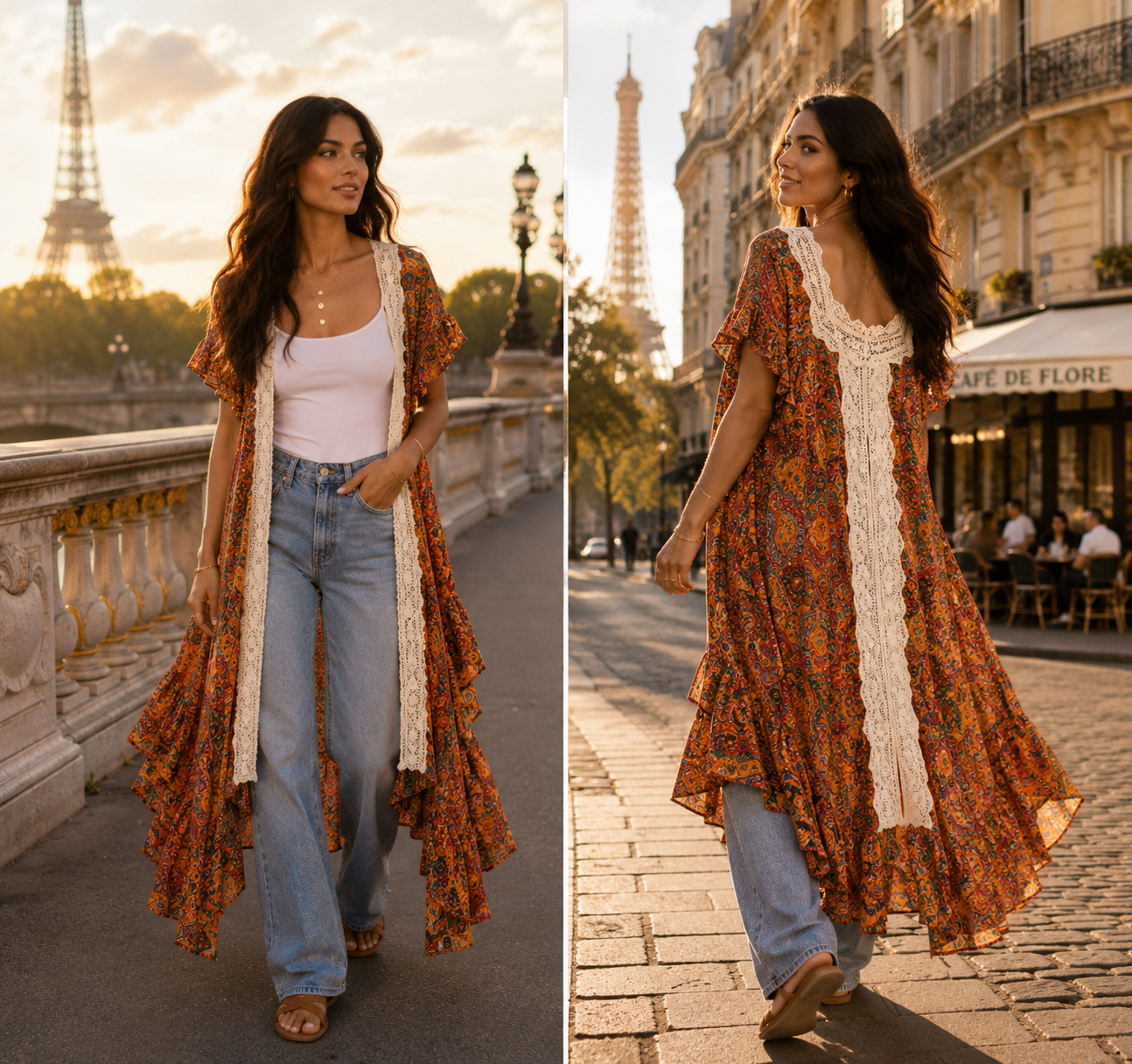 Nola Paisley Silk Lace Kimono NolaByBijusol