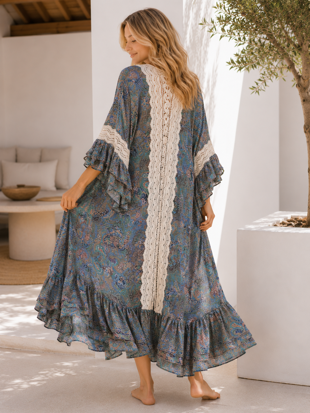 Nola Paisley Silk Lace Kimono NolaByBijusol
