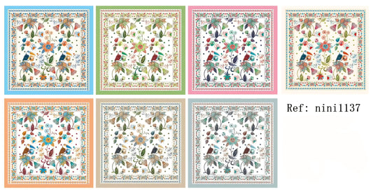 Silk Touch Floral Scarves 70x70 cm ninil137 Nola by Bijusol
