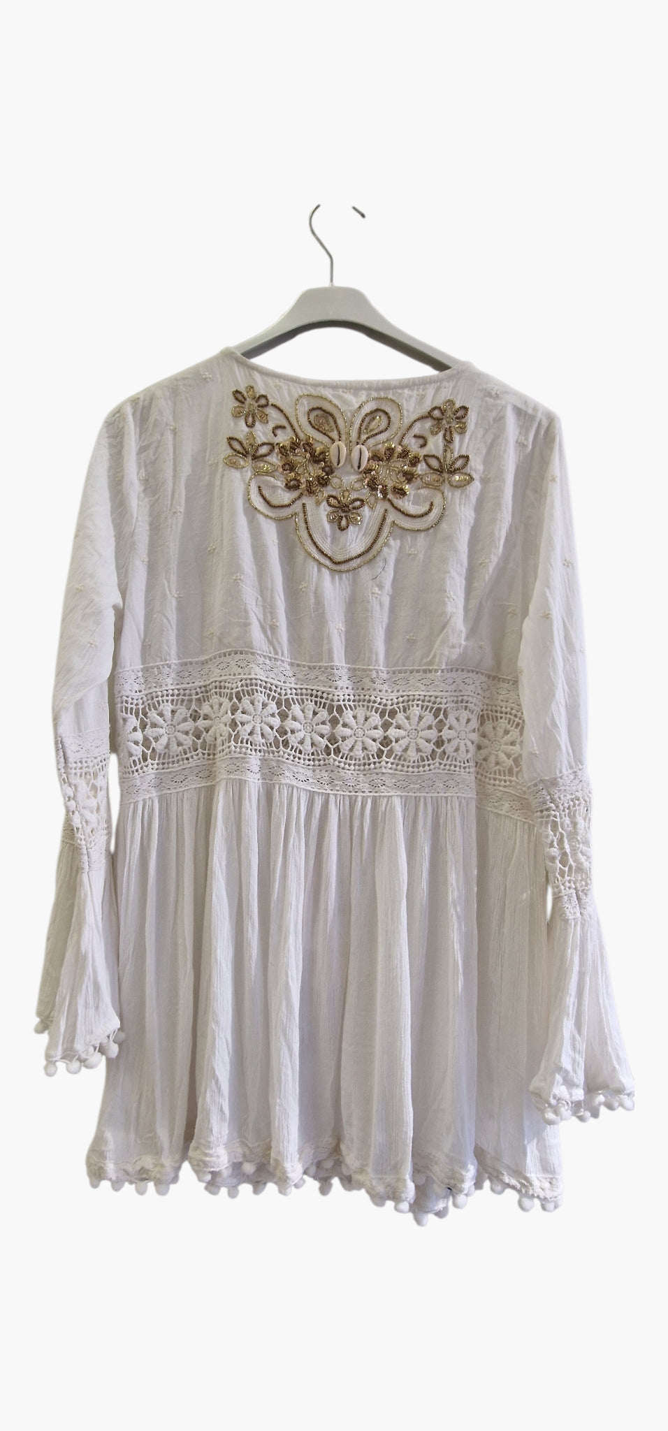 Boho Cotton Jacket with Lace Details NolaByBijusol