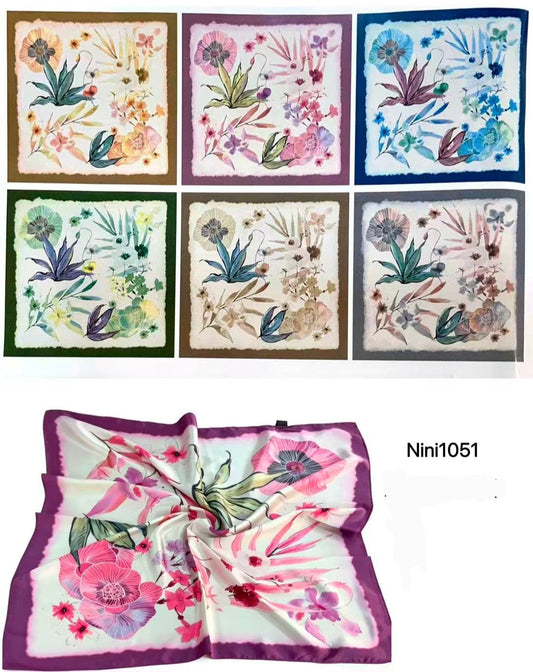Silk Touch Floral Scarves 70x70 cm nini1051 Nola by Bijusol