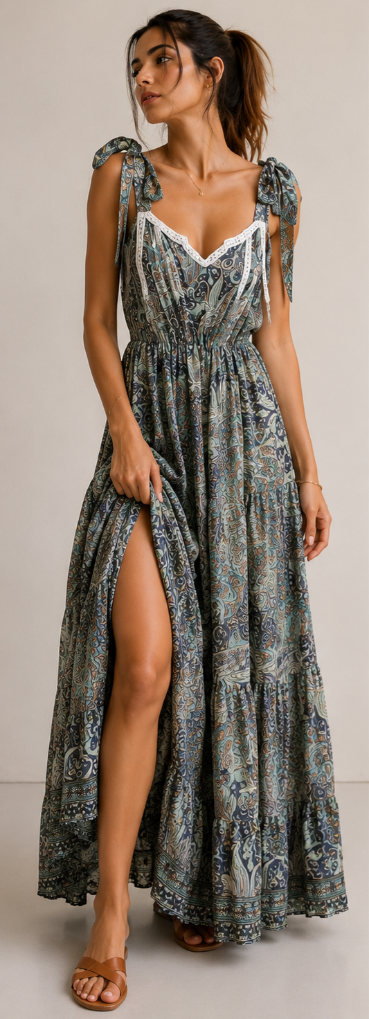 Nola Silk Lace Maxi Dress 223083 NolaByBijusol