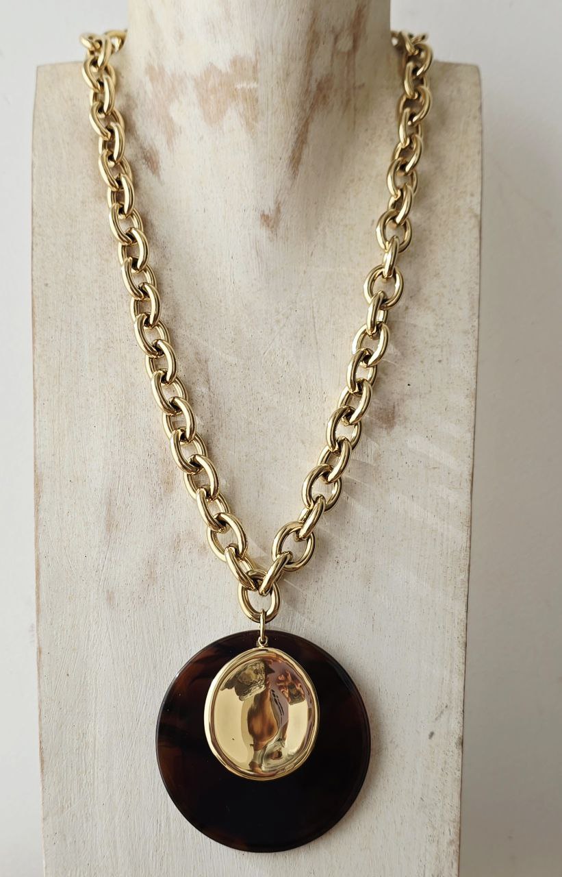 Amber Twist Stainless Steel Necklace Nola by Bijusol