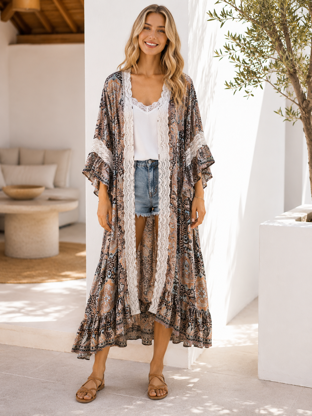 Nola Paisley Silk Lace Kimono NolaByBijusol