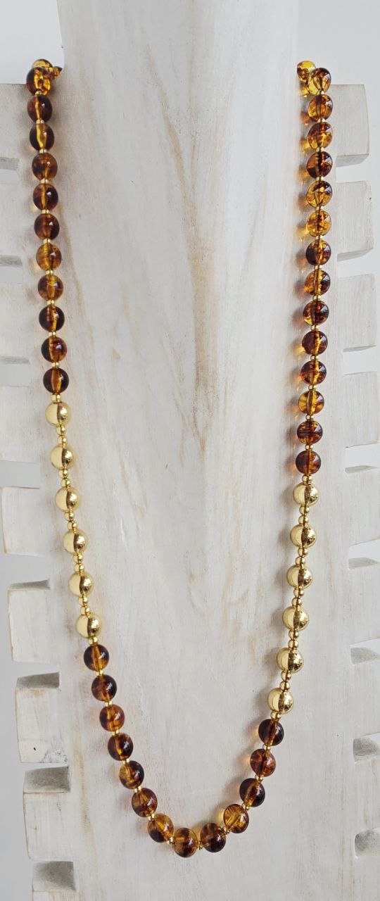 Amber Glow stainless steel Necklace Nola by Bijusol