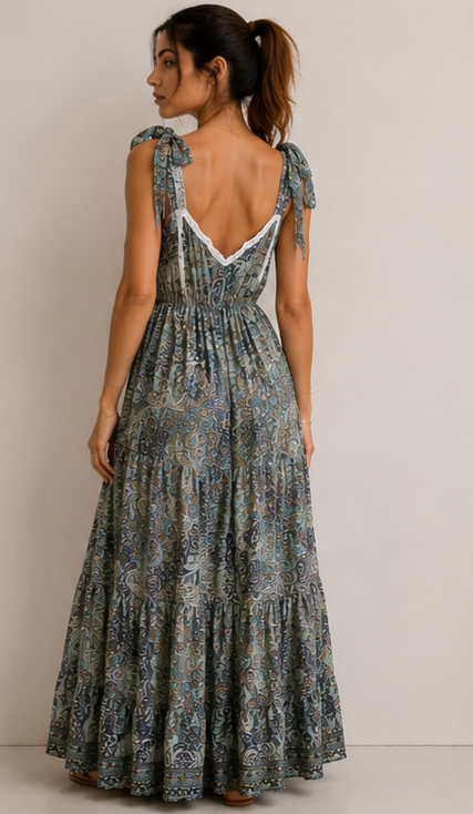Nola Silk Lace Maxi Dress 223083 NolaByBijusol