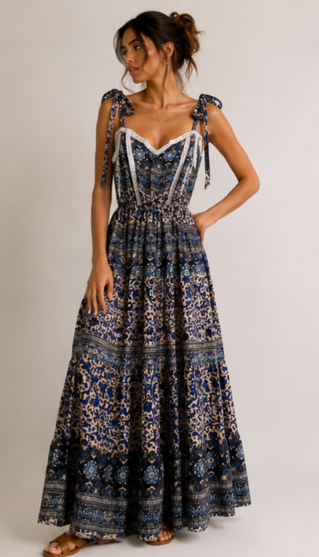 Nola Silk Lace Maxi Dress 223083 NolaByBijusol
